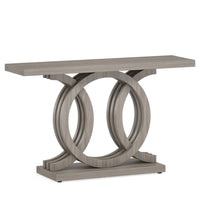 Sofa Console Table w Geometric Double C Base, 55 Inch Farmhouse Gray -BM336905