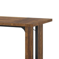 Farmhouse Dining Table, 71 Inch Rustic Brown Rectangular Top, Black -BM336909