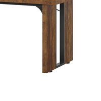 Farmhouse Dining Table, 71 Inch Rustic Brown Rectangular Top, Black -BM336909