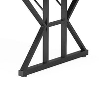 Farmhouse Dining Table, 71 Inch Brown Wood Top, Black Metal Base -BM336911