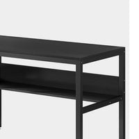 Industrial 2 Person Double Desk, 79 Inch Top with Under Shelf, Black -BM336914