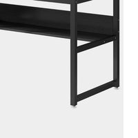 Industrial 2 Person Double Desk, 79 Inch Top with Under Shelf, Black -BM336914