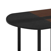 Executive Office Desk, 71 Inch Brown Top w Curved Edges, Black Metal -BM336918