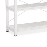 Sofa Console Table, 3 Tier Wood Shelves, 71 Inch White Metal Frame -BM336932