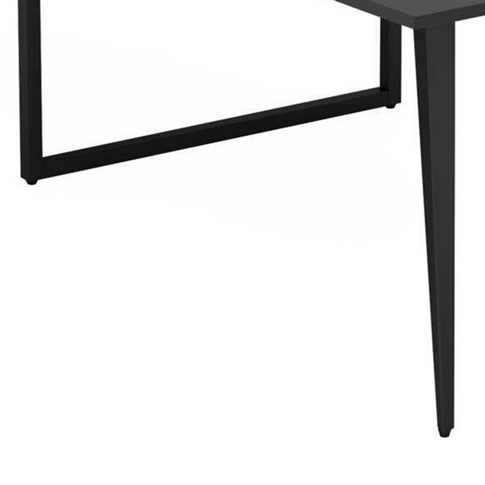 Office Conference Table, Brown Black Metal, 71 Inch Boat Shaped -BM336933
