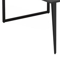 Office Conference Table, Brown Black Metal, 71 Inch Boat Shaped -BM336933