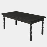 Weny Dining Table, Black Wood 62 Inch Rectangle Top, Carved Legs -BM336942