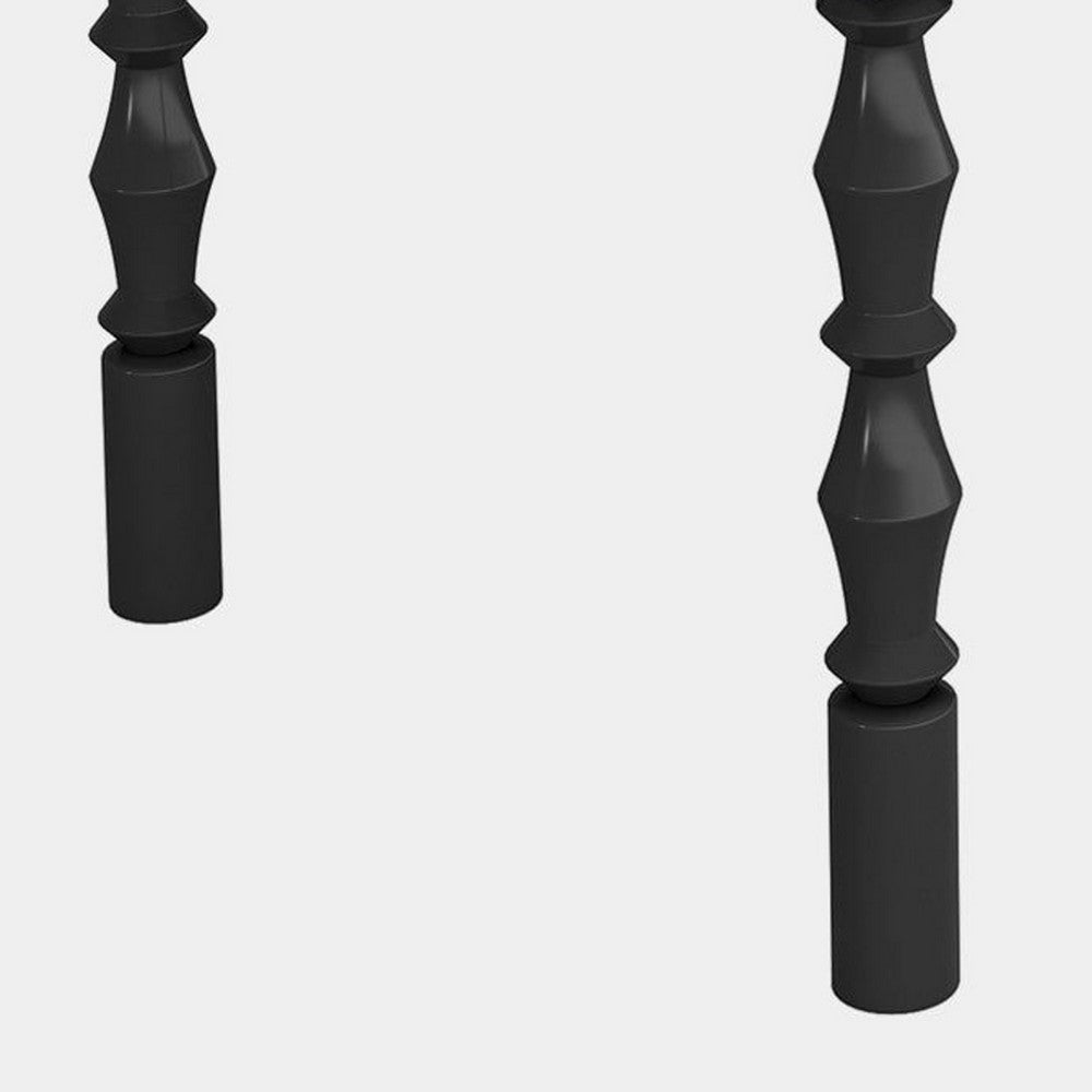 Weny Dining Table, Black Wood 62 Inch Rectangle Top, Carved Legs -BM336942