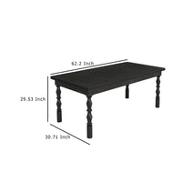 Weny Dining Table, Black Wood 62 Inch Rectangle Top, Carved Legs -BM336942