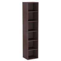 Siny Corner Display Shelf, 71 Inch Tall 6 Shelves, Walnut Brown Wood -BM336943