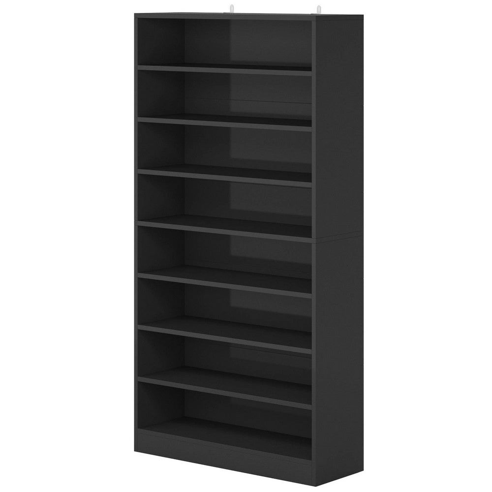 Feo 45 Pair Shoe Cabinet, 9 Tier with 8 Open Shelves, Modern Black -BM336947