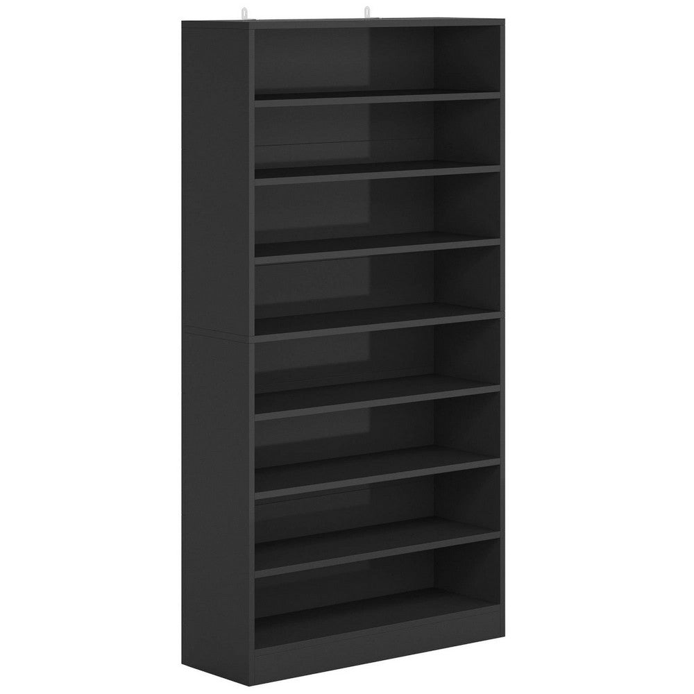 Feo 45 Pair Shoe Cabinet, 9 Tier with 8 Open Shelves, Modern Black -BM336947