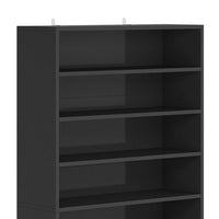 Feo 45 Pair Shoe Cabinet, 9 Tier with 8 Open Shelves, Modern Black -BM336947