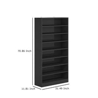 Feo 45 Pair Shoe Cabinet, 9 Tier with 8 Open Shelves, Modern Black -BM336947