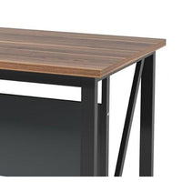 Tibe Computer Desk, 55 Inch Rectangle Top, Brown Wood Black Metal Legs -BM336951
