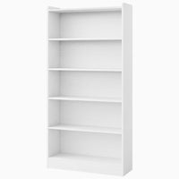 Modern Bookcase with 6 Tier Open Display Shelves, White Melamine -BM336953