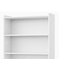 Modern Bookcase with 6 Tier Open Display Shelves, White Melamine -BM336953