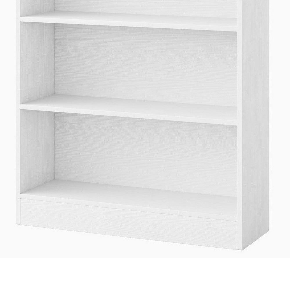 Modern Bookcase with 6 Tier Open Display Shelves, White Melamine -BM336953