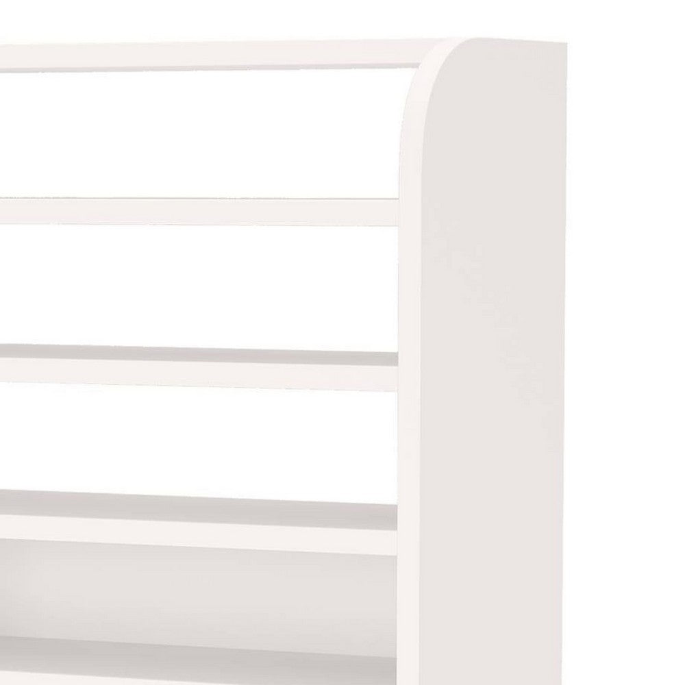 Shoe Rack with 8 Open Shelves and Storage Top, 26 x 47 White Wood -BM336954