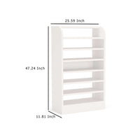 Shoe Rack with 8 Open Shelves and Storage Top, 26 x 47 White Wood -BM336954