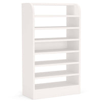 Shoe Rack with 8 Open Shelves and Storage Top, 26 x 47 White Wood -BM336954