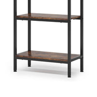 Industrial Bookshelf, 24 Inch Wide Shelves, 4 Tier Arched Black Metal -BM336961