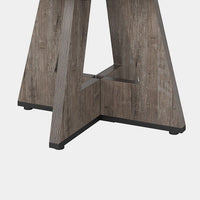 Farmhouse Dining Table, 47 Inch Round Top, Modern Base, Warm Gray Wood -BM336963