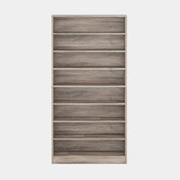 Freestanding Shoe Rack, 9 Tier White Display Shelves, Rustic Gray -BM336964