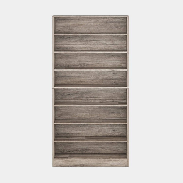 Freestanding Shoe Rack, 9 Tier White Display Shelves, Rustic Gray -BM336964