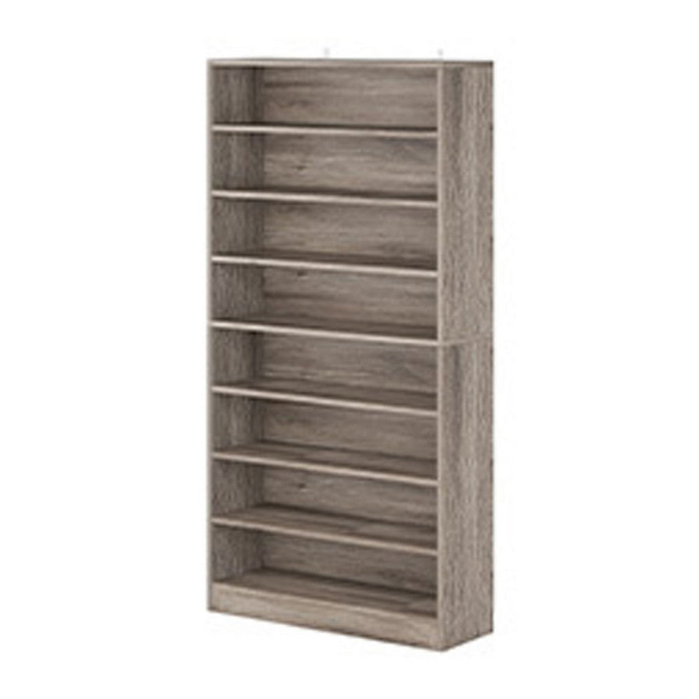Freestanding Shoe Rack, 9 Tier White Display Shelves, Rustic Gray -BM336964
