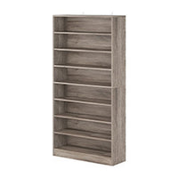 Freestanding Shoe Rack, 9 Tier White Display Shelves, Rustic Gray -BM336964