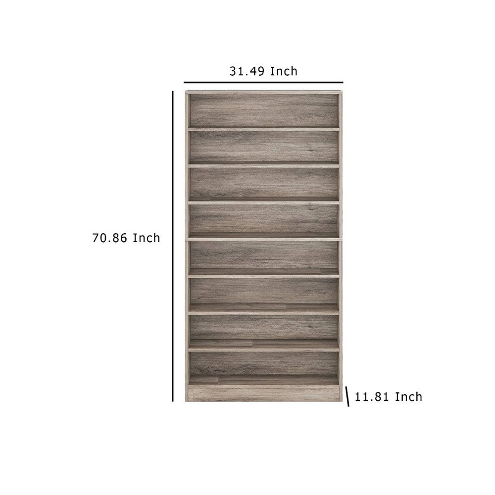 Freestanding Shoe Rack, 9 Tier White Display Shelves, Rustic Gray -BM336964