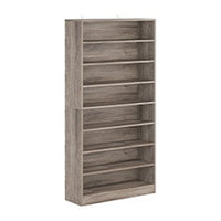 Freestanding Shoe Rack, 9 Tier White Display Shelves, Rustic Gray -BM336964