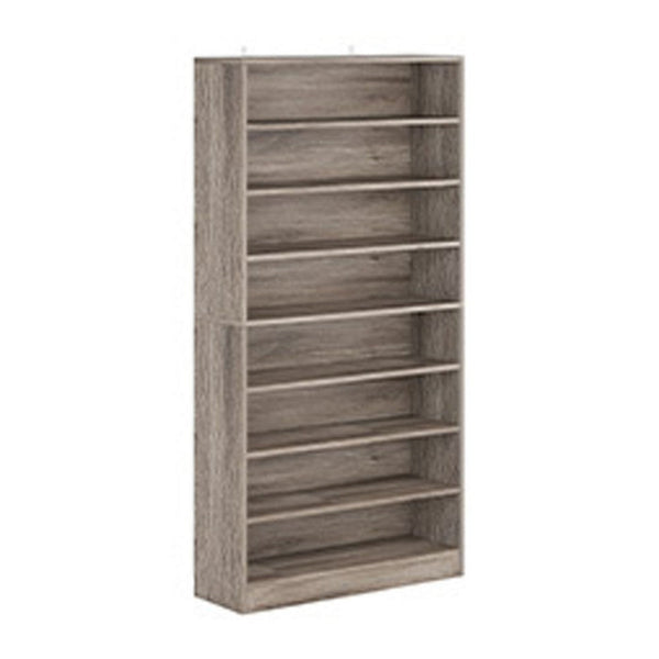 Freestanding Shoe Rack, 9 Tier White Display Shelves, Rustic Gray -BM336964