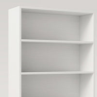 Modern Bookcase, Closed Back with LED Lights, 5 Display Shelves, White -BM336965