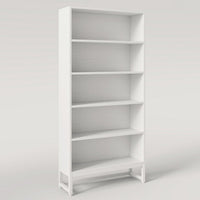 Modern Bookcase, Closed Back with LED Lights, 5 Display Shelves, White -BM336965