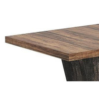 Farmhouse Dining Table with V Pedestal Base, 47 Inch Oak Brown Top -BM336966