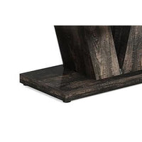 Farmhouse Dining Table with V Pedestal Base, 47 Inch Oak Brown Top -BM336966