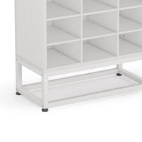 Freestanding Shoe Rack with 24 Cubbies and Shelf, 8 Tier Modern White -BM336967