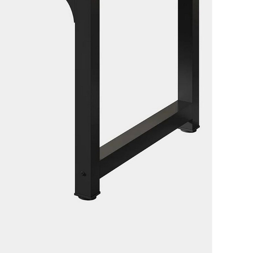 Conference Table with Black Metal Legs, 63 Inch Brown Rectangular Top -BM336970