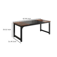 Conference Table with Black Metal Legs, 63 Inch Brown Rectangular Top -BM336970