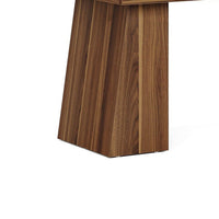 Executive Computer Desk, 55 Inch Rectangular Top, Brown Angled Base -BM336973