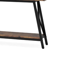 Industrial Sofa Console Table, 2 Tier Narrow, 71 Inch Brown and Black -BM336976