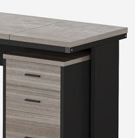 Executive Desk w File Cabinet and Reversible L Setup, 83 Inch Gray -BM336980