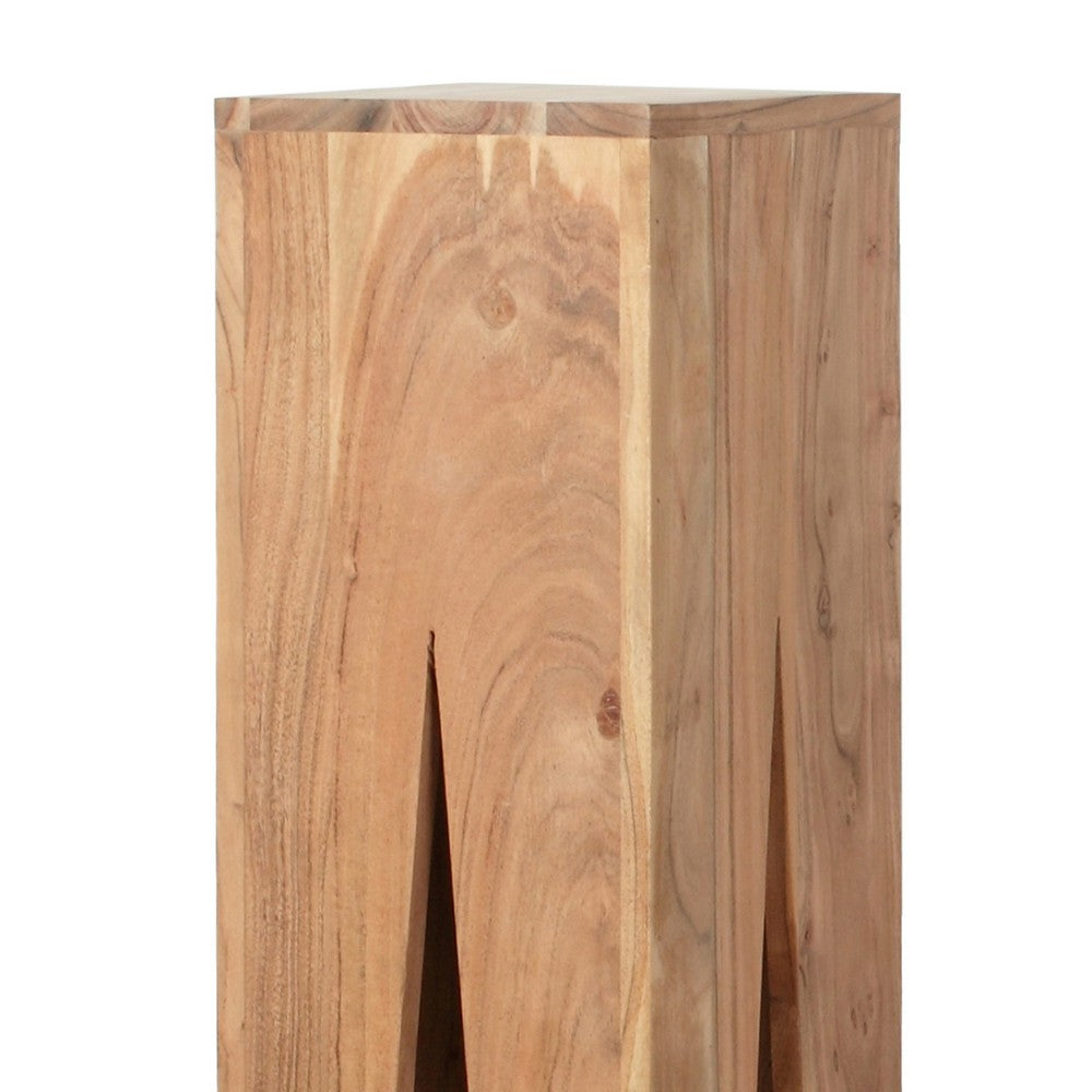 Nesting Accent Diaplay Table Set of 3, Brown Acacia Wood 46 34 22 Inch -BM336984