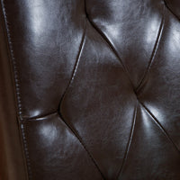 Lucie Dining Side Chair Set of 2, Chocolate Brown Faux Leather, Wood -BM336989