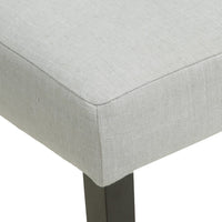 Chary Dining Side Chair Set of 2, Tufted Light Gray Fabric, Black Wood -BM336991