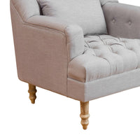 Neile Accent Armchair with Pillow, Tufted Blue Gray, Turned Legs -BM336994
