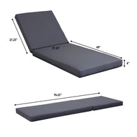 Brody Outdoor Cushion for Chaise Lounger, Dark Gray, Foam, 76 Inch -BM336996