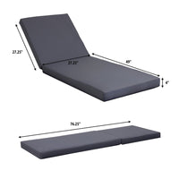 Brody Outdoor Cushion for Chaise Lounger, Dark Gray, Foam, 76 Inch -BM336996
